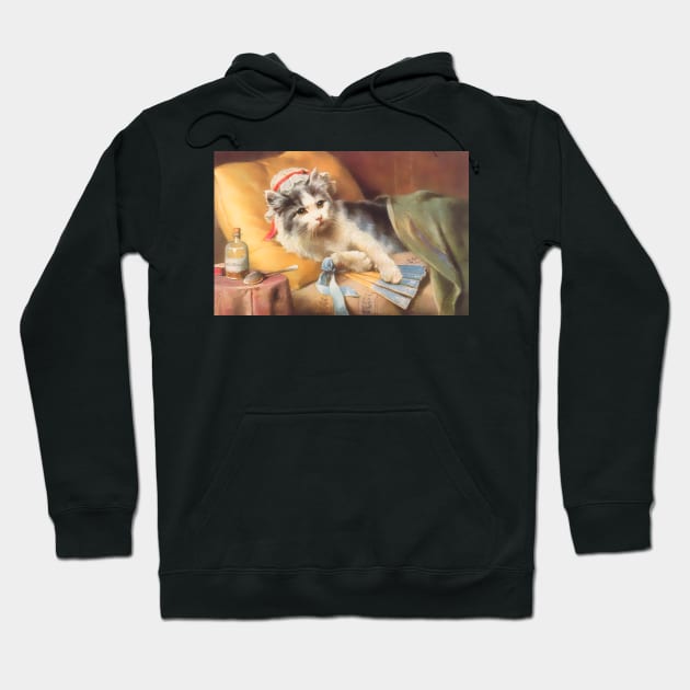 Vintage Cat Print Hoodie by Culturio